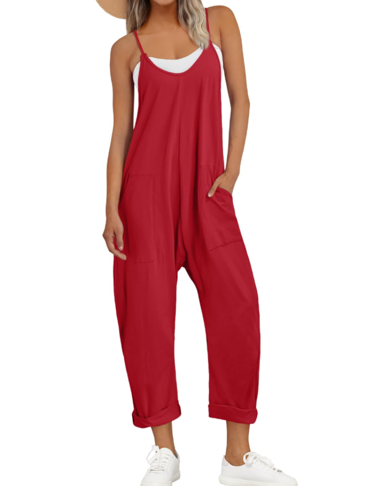 Savannah Women's Jumpsuit – Loose Fit Cami Jumpsuit with Pockets in Cotton