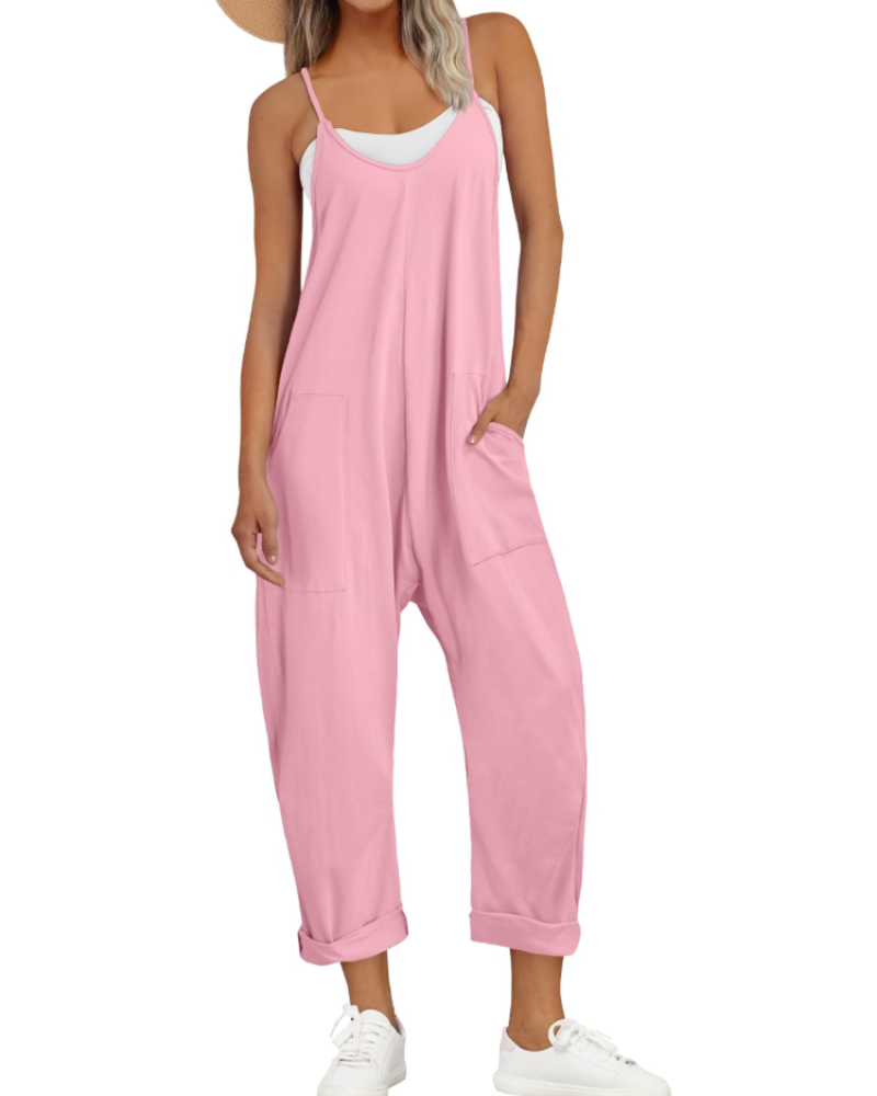 Savannah Women's Jumpsuit – Loose Fit Cami Jumpsuit with Pockets in Cotton