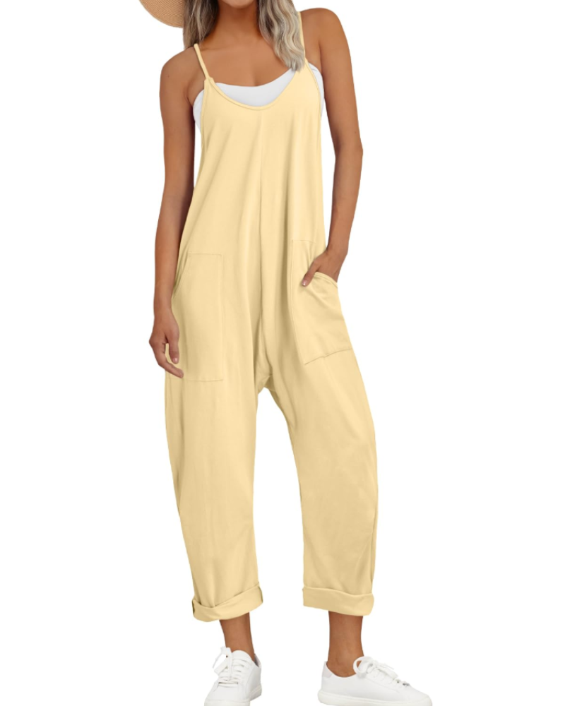 Savannah Women's Jumpsuit – Loose Fit Cami Jumpsuit with Pockets in Cotton