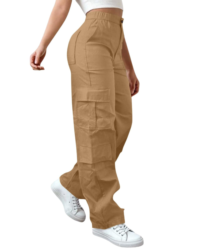 Pantalón de mujer Sydney – Pantalón ancho de cintura alta, cintura elástica, fluido y elegante