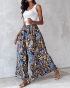 Pantaloni Waverly da donna – Pantaloni larghi vita alta elastica casual per vacanze
