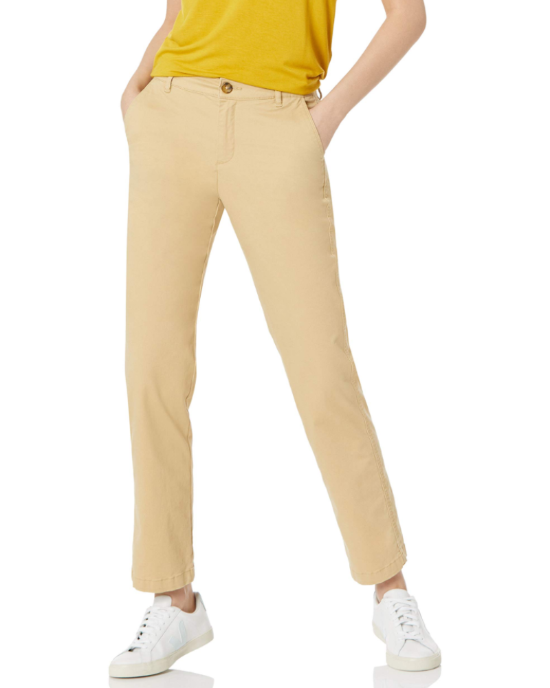 Hadleigh Chino Pants Women’s – Slim Fit Straight Leg Mid-Rise with Pockets  