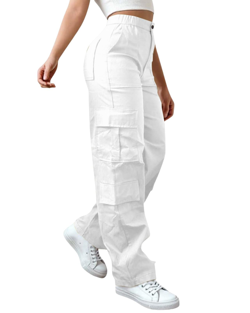 Pantalón de mujer Sydney – Pantalón ancho de cintura alta, cintura elástica, fluido y elegante