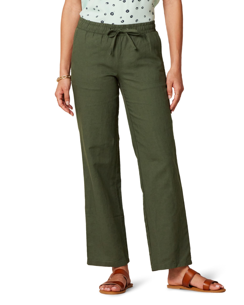 Hollis Women's Wide Pants – Cotton and Linen Pants with Elastic Waist, Drawstring, and Pockets