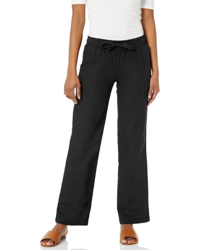 Pantaloni larghi Hollis da donna – Pantaloni in cotone e lino vita elastica con coulisse e tasche