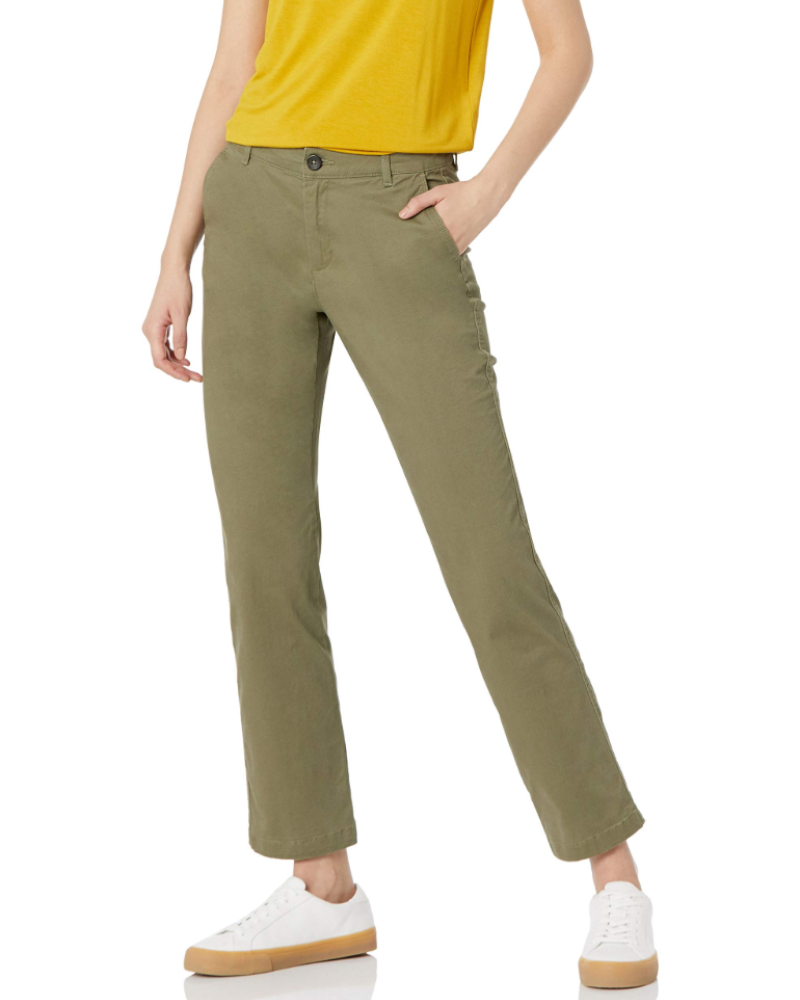 Hadleigh Chino Pants Women’s – Slim Fit Straight Leg Mid-Rise with Pockets  