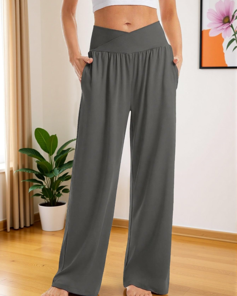 Pantaloni Bellamy da donna – Pantaloni vita alta stretch da infilare in poliestere ed elastan