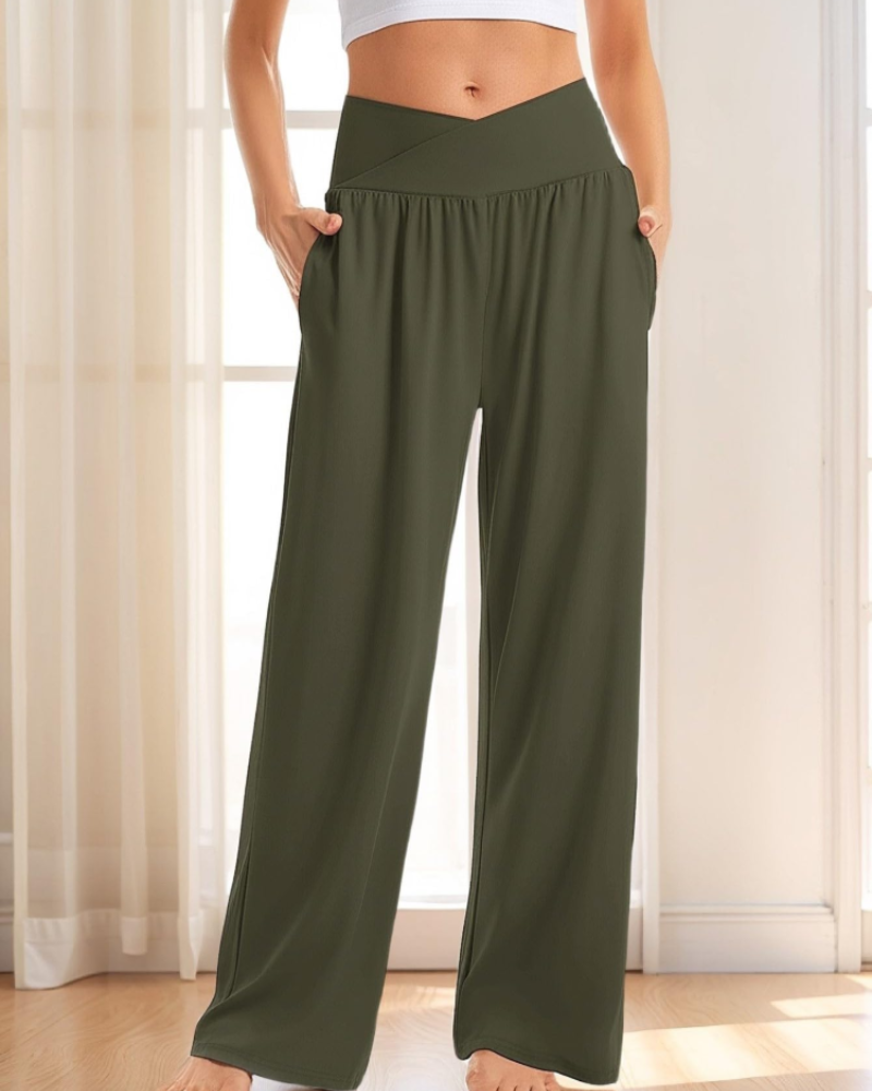 Pantaloni Bellamy da donna – Pantaloni vita alta stretch da infilare in poliestere ed elastan