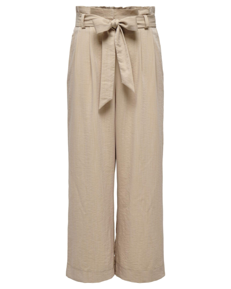 Pantalón Sloane para mujer – Pantalón paperbag acampanado de talle alto con cinturón extraíble
