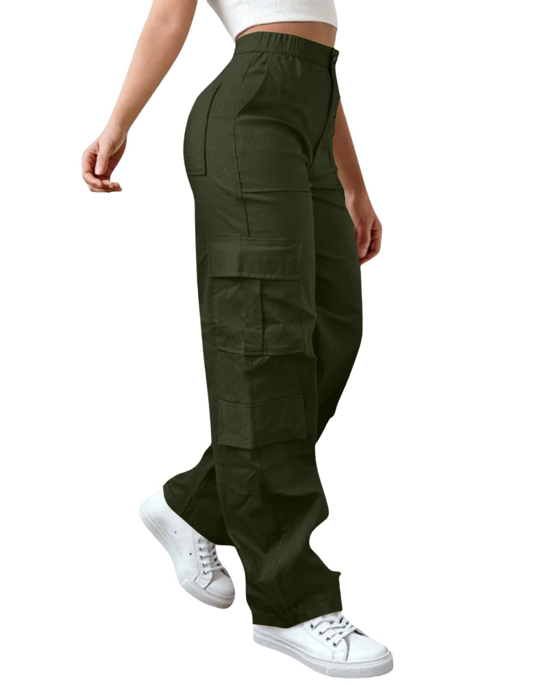 Pantalón de mujer Sydney – Pantalón ancho de cintura alta, cintura elástica, fluido y elegante