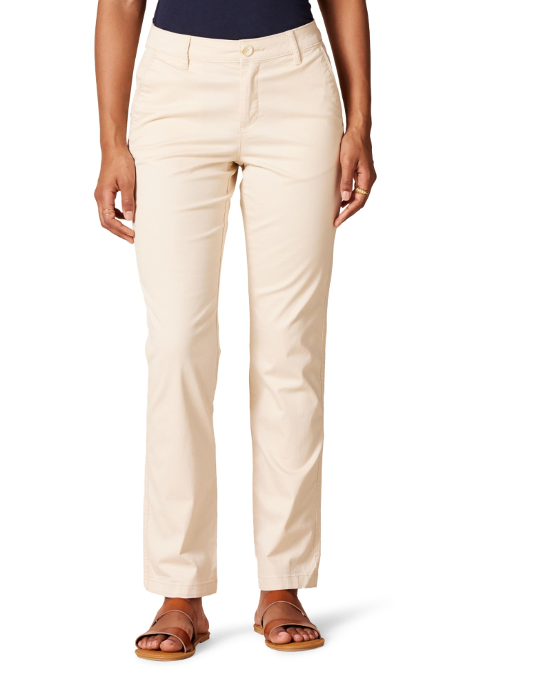 Hadleigh Chino Pants Women’s – Slim Fit Straight Leg Mid-Rise with Pockets  
