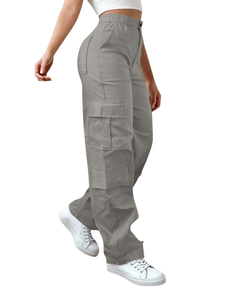 Pantalón de mujer Sydney – Pantalón ancho de cintura alta, cintura elástica, fluido y elegante
