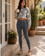 Élise Legging Femme Doublé Polaire – Pantalon Stretch Ultra Chaud à Coupe Ajustée