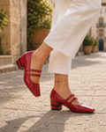 Clara Bailarinas Mujer – Zapatos Elegantes de Doble Tira con Horma Cómoda