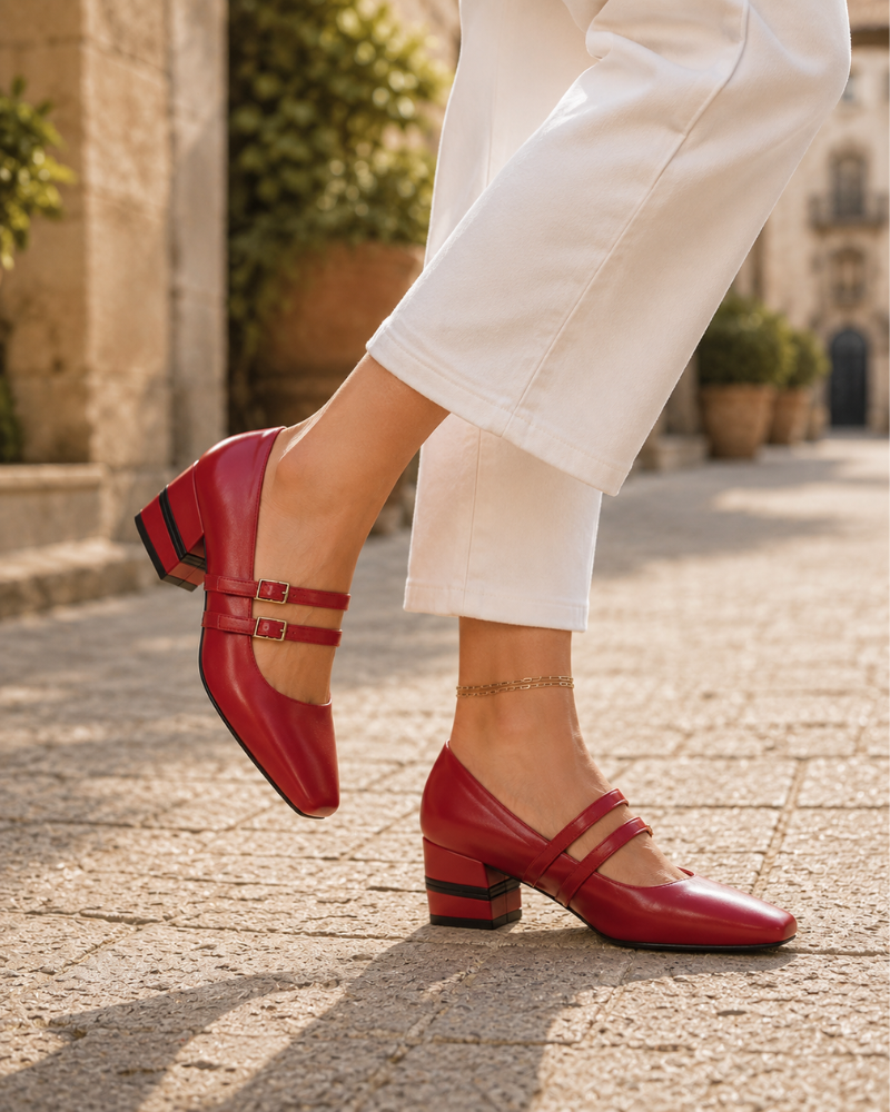 Clara Bailarinas Mujer – Zapatos Elegantes de Doble Tira con Horma Cómoda