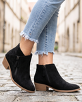Natalie Bottes Femme en Cuir – Bottes Élégantes avec Soutien de Voûte et Confort Durable