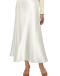 Danica Jupe Satinée Woman – Long Pleated Skirt High Waist Elegant Mermaid Cut