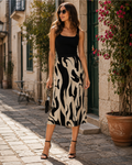 Falda Celeste Satinada para Mujer – Falda Larga con Cintura Elástica y Corte Acampanado Elegante