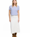 Audrey Women's Breton Top – White Star Print T-Shirt 100% Cotton Jersey Knit