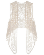 Gilet Ember Donna all’Uncinetto – Cardigan Senza Maniche Bohemien in Pizzo Traforato Irregolare