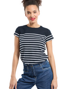 Colette Women's Marinière – Navy & White Striped Long-Sleeve T-Shirt 100% Cotton