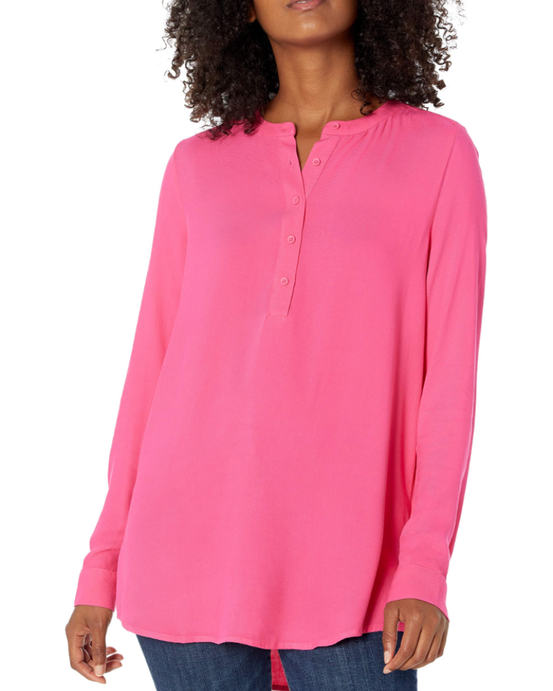 Daphne Shirt Women’s – Flowing Viscose Blouse with Long Sleeves Buttoned Relaxed Fit  