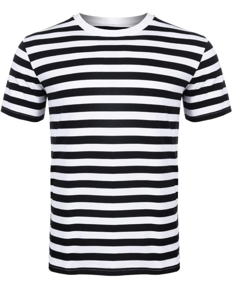 Harper T-Shirt Marinière Femme – Haut Rayé 100 % Coton Col Rond Manches Courtes