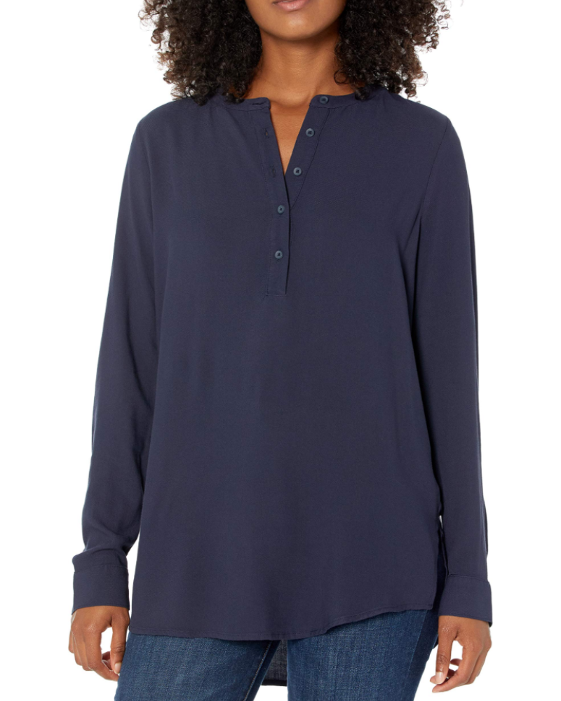 Daphne Shirt Women’s – Flowing Viscose Blouse with Long Sleeves Buttoned Relaxed Fit  