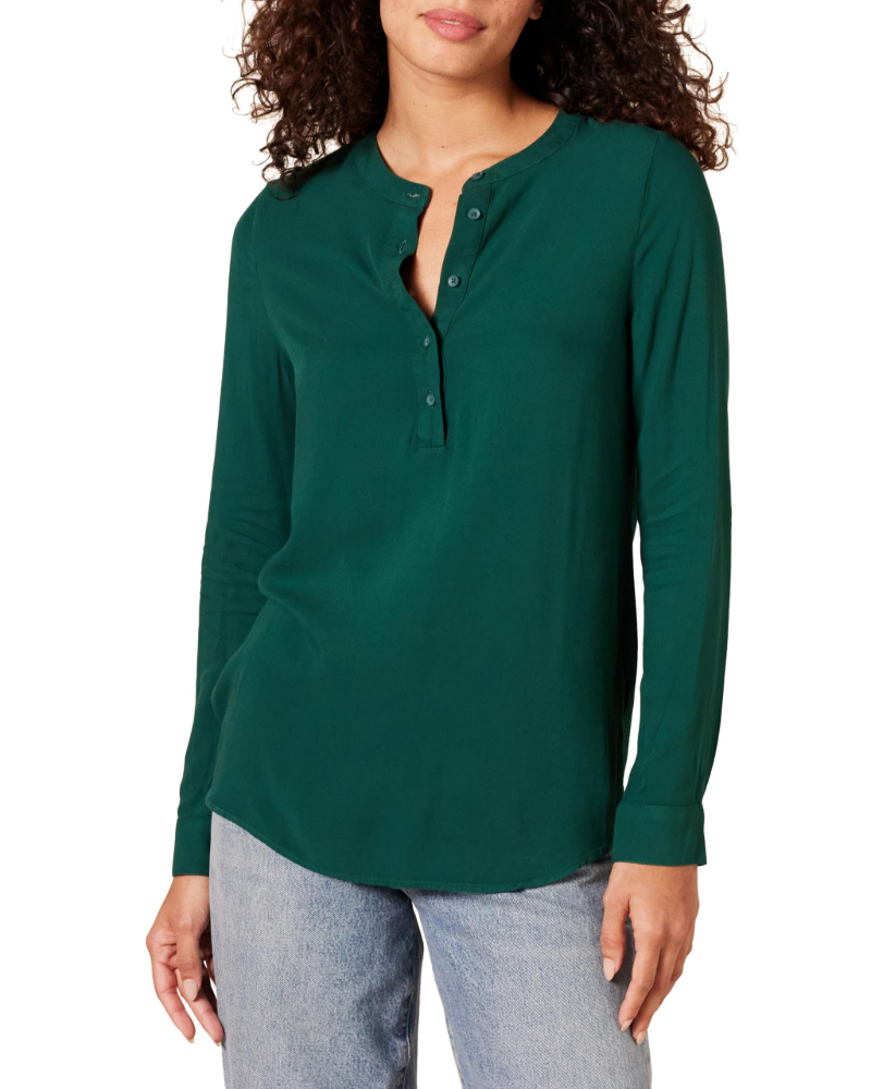 Daphne Shirt Women’s – Flowing Viscose Blouse with Long Sleeves Buttoned Relaxed Fit  