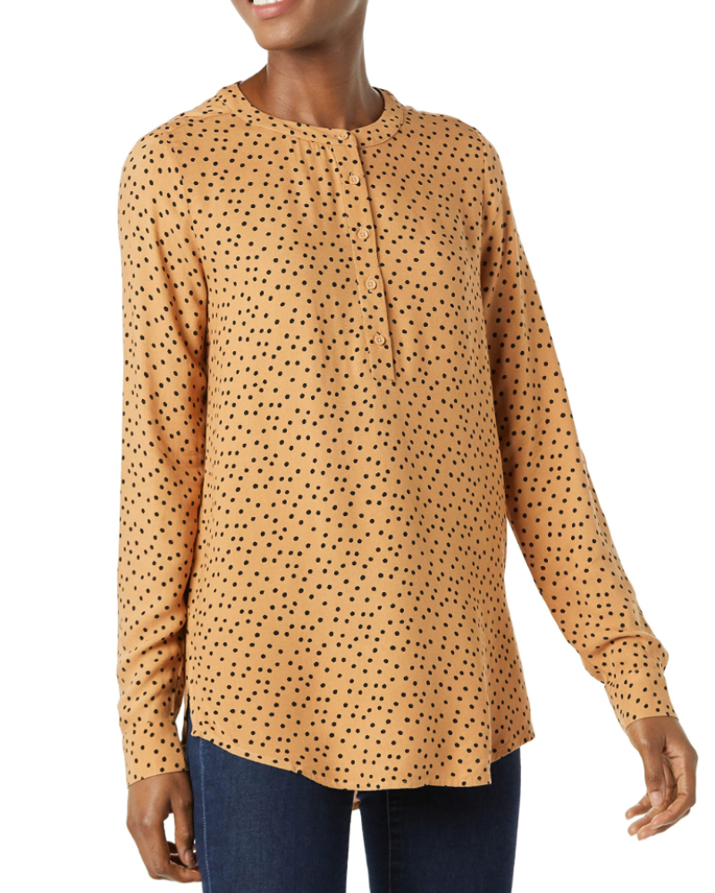 Daphne Shirt Women’s – Flowing Viscose Blouse with Long Sleeves Buttoned Relaxed Fit  