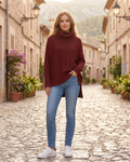 Brooke Pull Col Roulé Femme – Pull Oversize en Maille Ultra-Douce avec Col Haut Élégant