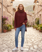 Brooke Pull Col Roulé Femme – Pull Oversize en Maille Ultra-Douce avec Col Haut Élégant