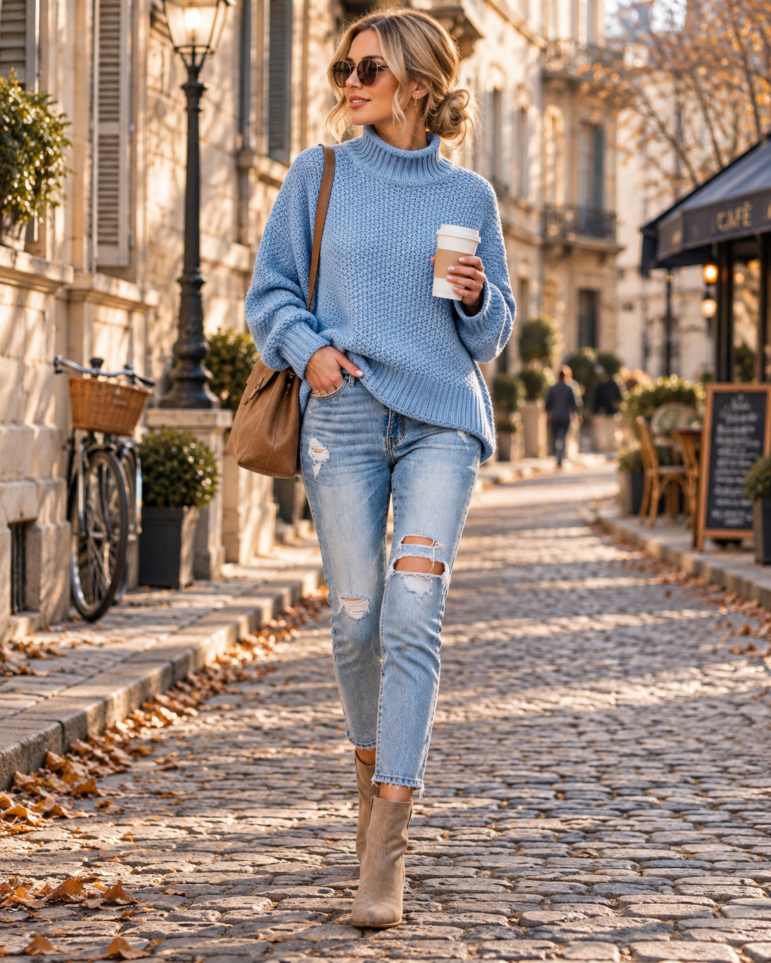 Ellie Pull Oversize Femme – Maille Épaisse, Col Montant & Manches Chauve-Souris