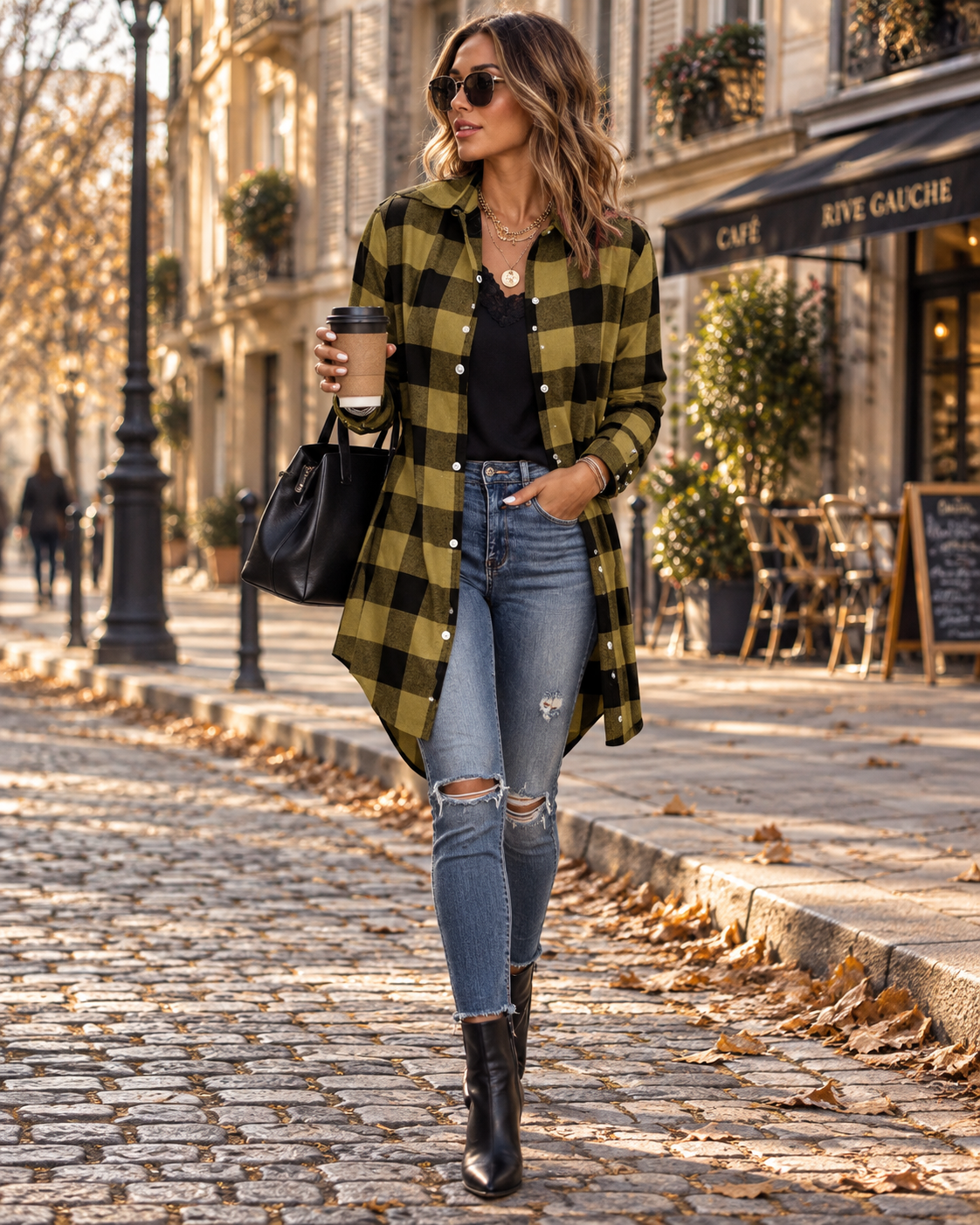 Tessa Surchemise à Carreaux Femme – Effet Flanelle, Coupe Ample & Fermeture Boutonnée