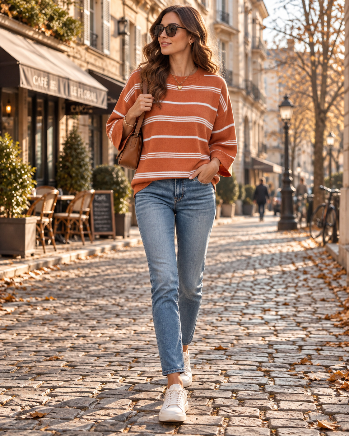 Priscilla Pull femme rayé – Maille légère, coupe oversize, manches 3/4, col rond
