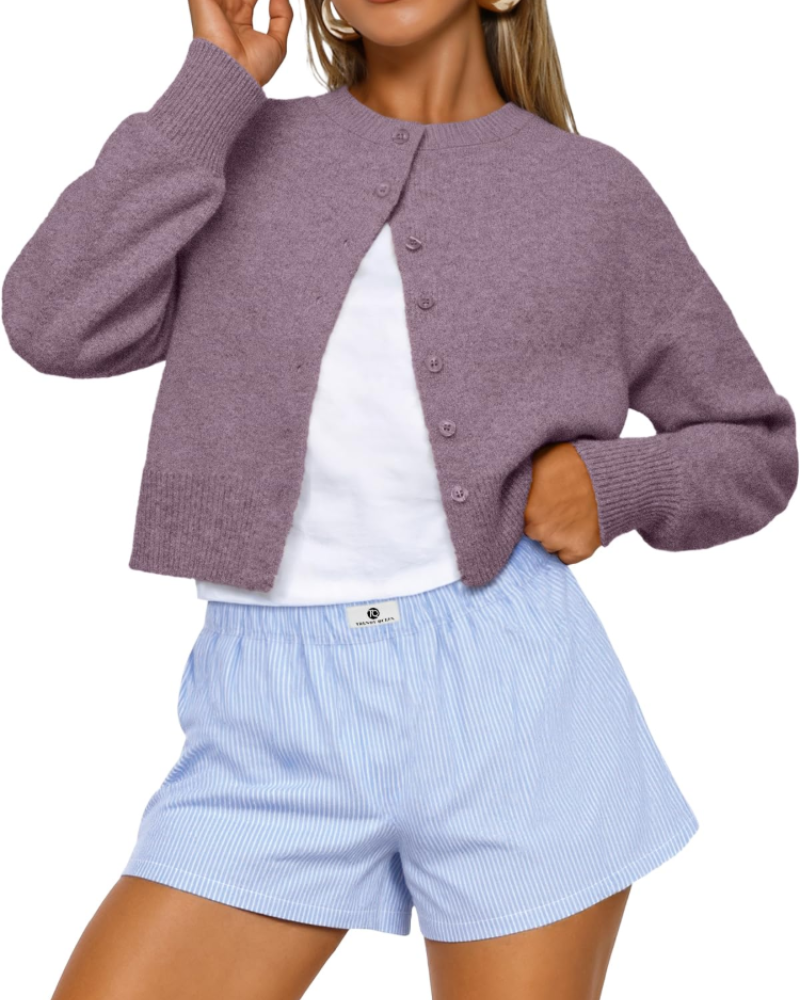 Cardigan Lillian para Mujer – Cárdigan Abierto de Punto Suave con Mangas Largas