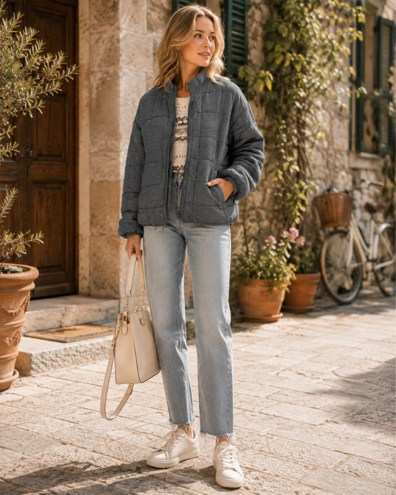 Zorine Veste Matelassée Femme – Veste Chaude et Confortable avec Design Moderne pour l'Automne et l'Hiver