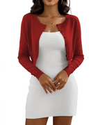 Camille Cardigan Corto Donna – Gilet in Maglia con Bottoni in Viscosa e Maniche Lunghe
