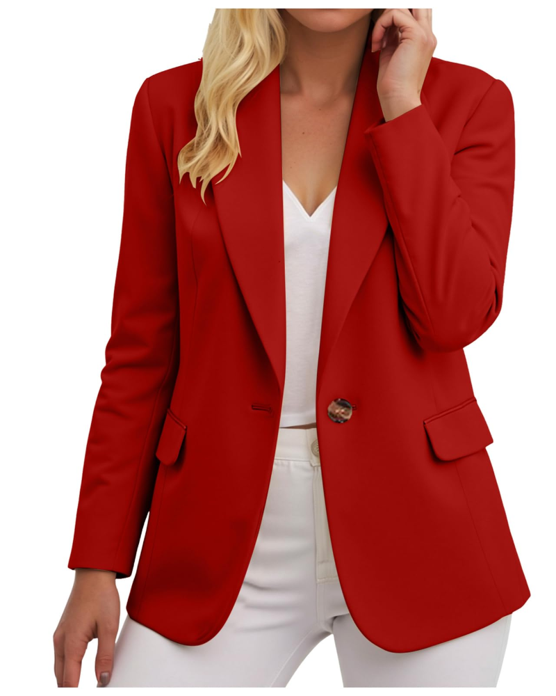 Sydney Blazer Femme – Veste de Tailleur Ample à Bouton avec Poches Style Élégant