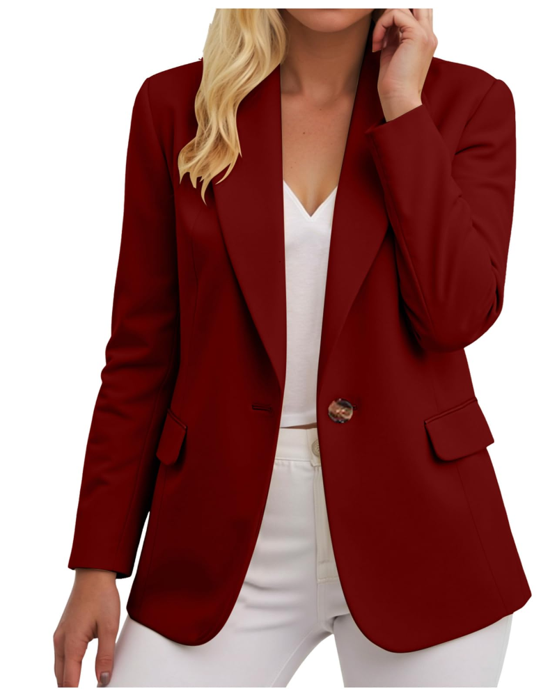 Sydney Blazer Femme – Veste de Tailleur Ample à Bouton avec Poches Style Élégant