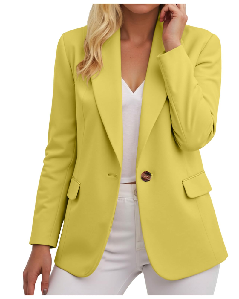 Sydney Blazer Femme – Veste de Tailleur Ample à Bouton avec Poches Style Élégant