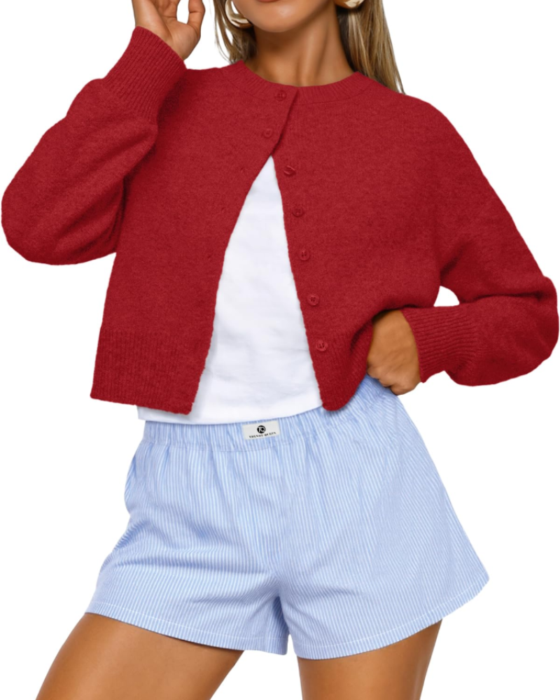 Lillian Cardigan Femme – Gilet Ouvert en Maille Douce à Manches Longues