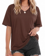 Marley T-Shirt Oversize Femme – Haut Col Rond à Fentes Latérales Coupe Ample Confortable