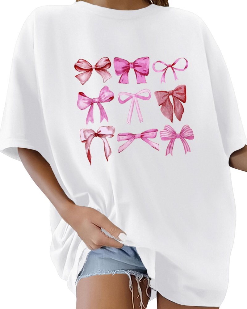 Wren T-Shirt Oversize Femme – Haut 100 % Coton à Imprimés Artistiques Col Rond