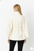Adeline Abrigo de Lana para Mujer – Abrigo Largo con Cuello Alto, Cinturón Desmontable y Corte Elegante
