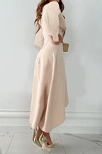 Juliette Abito Lungo Donna – Abito Elegante con Scollo a V, Maniche Lunghe e Taglio Femminile Chic