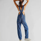 Nolwenn Tuta in Jeans Donna – Tuta Denim Elegante con Taglio Sagomato e Chiusura con Bottoni