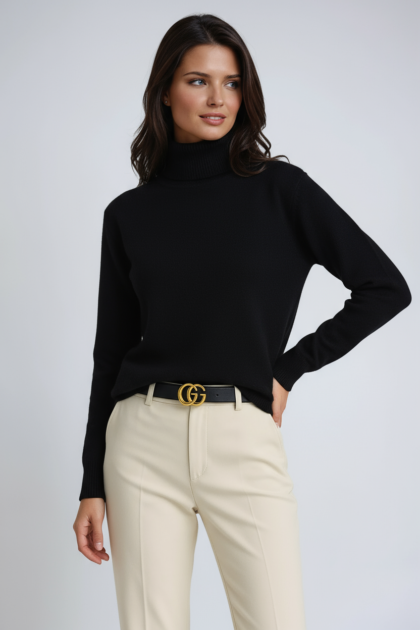 Ashley Women's Turtleneck Sweater – Soft Knitted High-Neck Sweater & Timeless Elegance