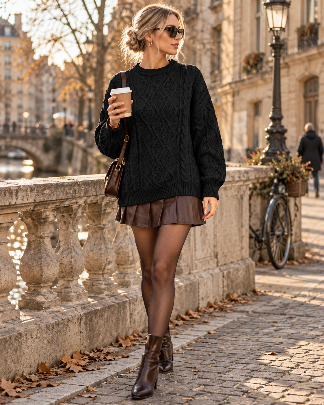 Juniper Pull Femme Oversize Torsadé – Modèle Manches Longues à Motif Losange