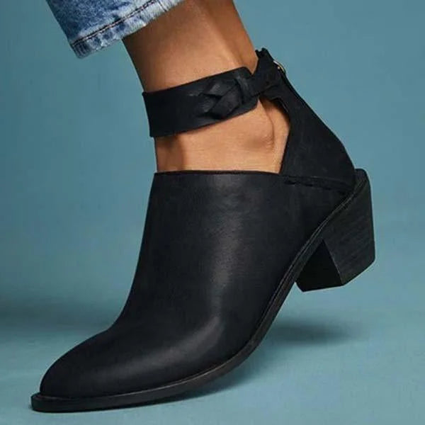 Élise Women's Ankle Boots – Stable Heel Boots with Soft Lining & Timeless Style